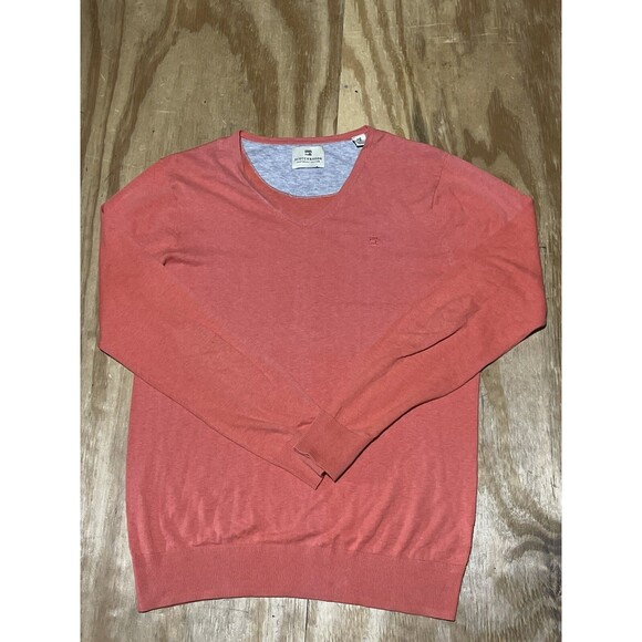 scotch soda sweater Men M Orange Vneck Pullover @i5 - Picture 1 of 9